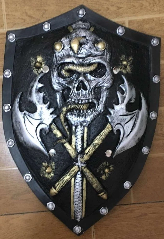 pu foam skull snake double axes  shield toy 95C021