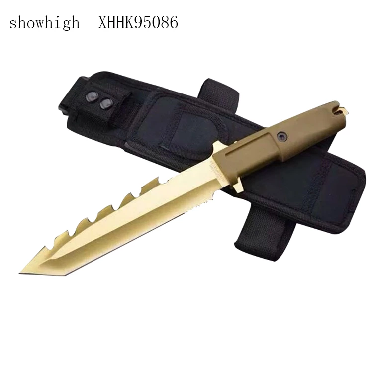 gold blade hunting knife  with ABS handle 95086