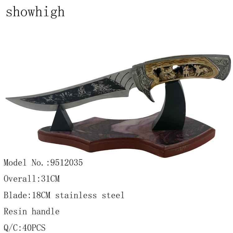 Decorative wolf knife 9512035