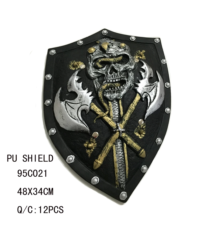 pu foam skull snake double axes  shield toy 95C021