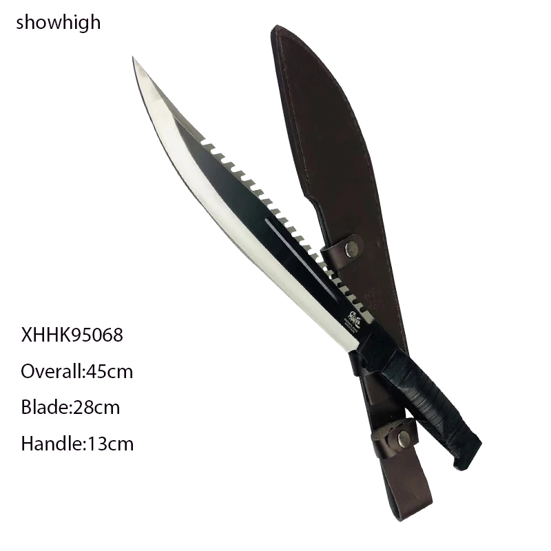 hunting knife with leather wrapping handle 95068