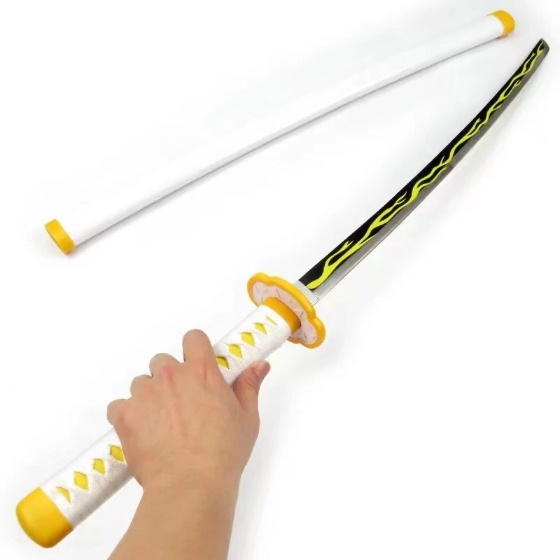 Demon slayer Zenitsu Agatsuma stainless steel flexible nylon Led bamboo sword ZK009