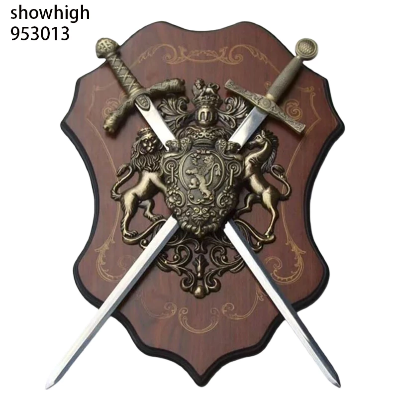 two mini medieval swords with small plaque 953013