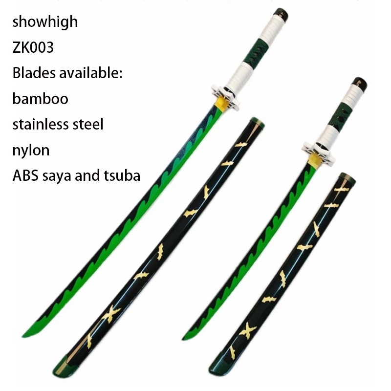 demon slayer shinazugawa genya stainless steel flexible nylon led bamboo katana sword ZK003