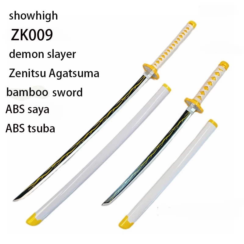 Demon slayer Zenitsu Agatsuma stainless steel flexible nylon Led bamboo sword ZK009