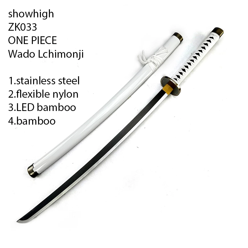ONE PIECE wado Lchimonji stainless steel flexible nylon LED bamboo sword ZK033